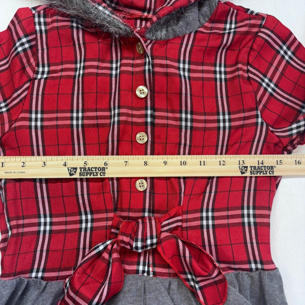 Spirit Wolf Plaid Hooded Dress Costume Faux Fur Trim Faux Fur Trim‎ Size Large - Picture 6 of 9